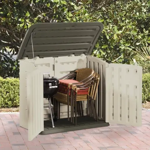 Rubbermaid Horizontal Storage Shed open