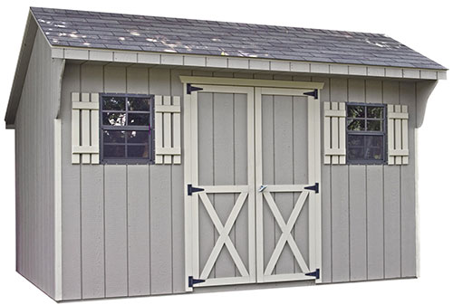 tool shed with shed windows and shutters