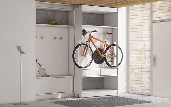 Bicycle storage solutions - inside cupboard