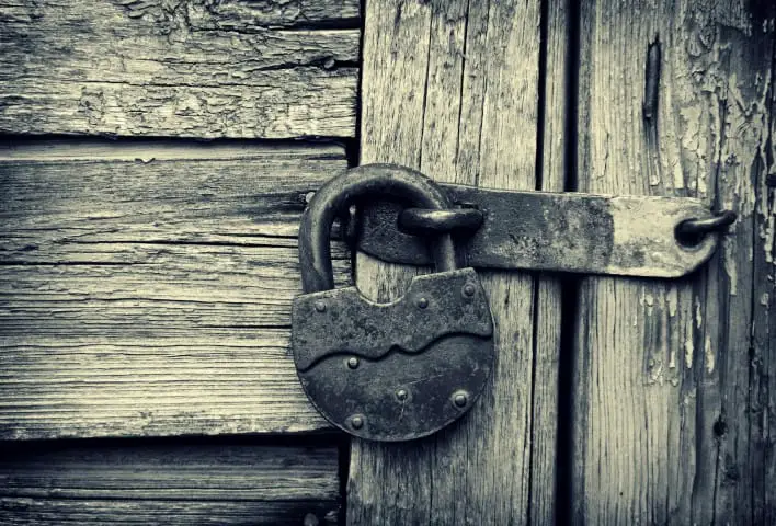 a lock on an old door