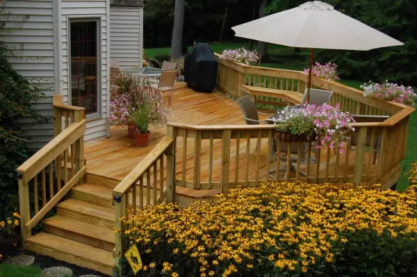 Wood Deck landscaping