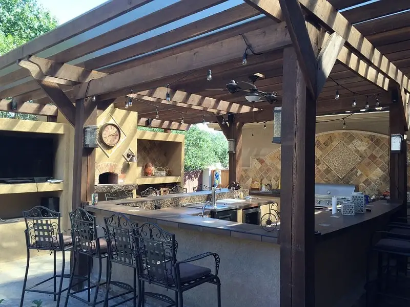 Outdoor Kitchen Idea - Patio cover with outdoor bar seating